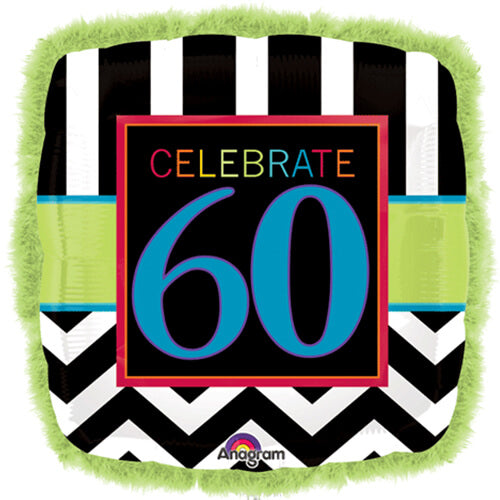 Party Balloon 32" Doo Dad 60th Birthday Celebration Foil Balloon P75 