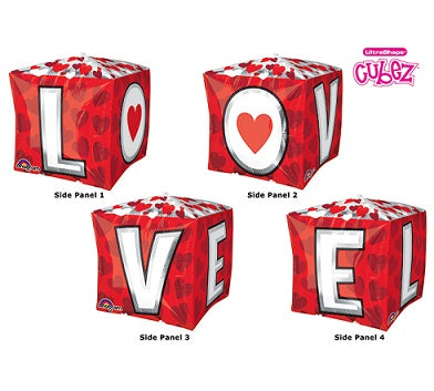 Party Balloons 15" Cubez L-O-V-E  Foil Balloon G20