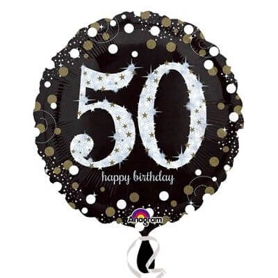 Party Balloon 50th Holo Sparkling Birthday Balloon S55