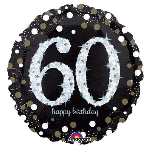 Party Balloon 60th Holo Sparkling Birthday Balloon S55