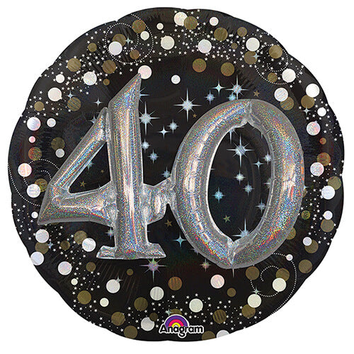 Party Balloon Sparking 40th Birthday Foil Balloon 27" 