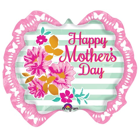 Party Balloon Mother'S Day Pink Marquee Intricates Foil Balloon