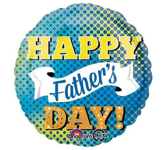 Party Balloon 18" Happy Father's Day Dots &amp; Banner Foil Balloon