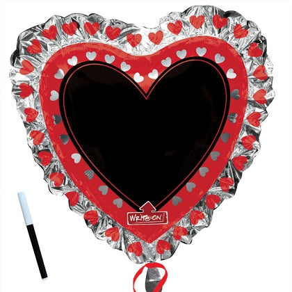 Party Balloon 28" Heart Shape Black Board Foil Balloon P50