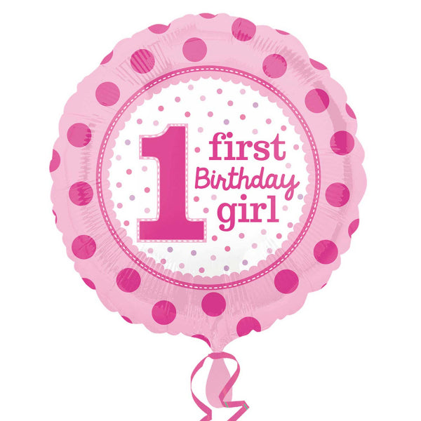 Party Balloon 18" 1st Birthday Girl S40 1Ct.
