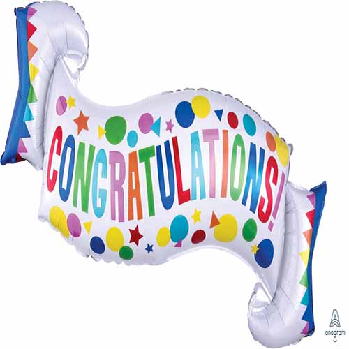 Party Balloon Lrg Shape Congratulations Banner