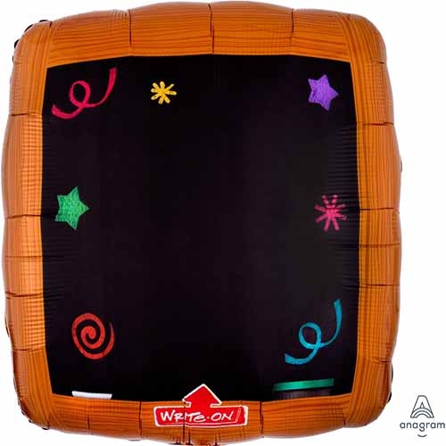 Party Balloon 32SQI Xl Wrt-On Wood Frame Black Brd P50