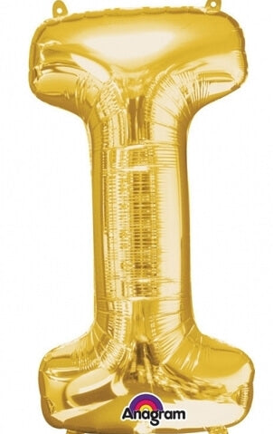 Party Balloon 19" Gold I  Letter Foil Balloon P50