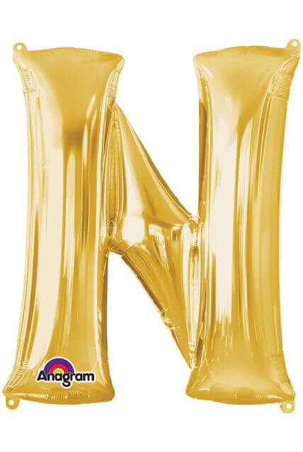 Party Balloon Gold N Letter Foil Balloon L34