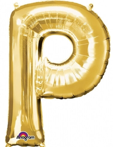 Party Balloon Gold P Letter Foil Balloon L34