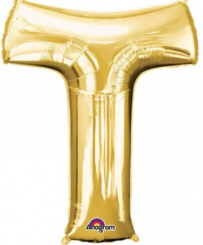 Party Balloon Gold T Letter Foil Balloon L34