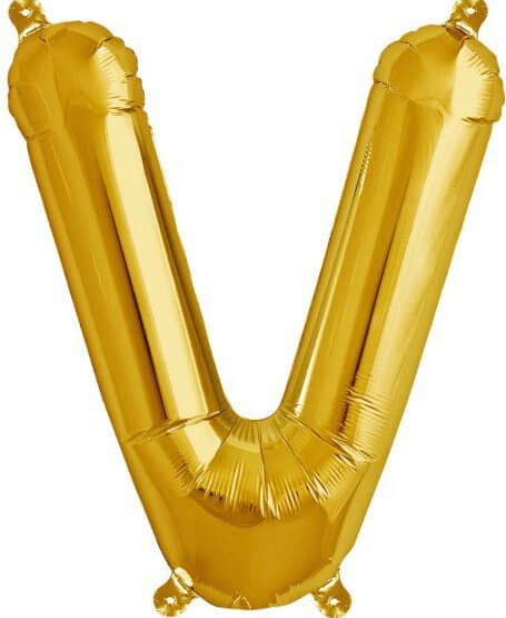 Party Balloon Gold V Letter Foil Balloon L34