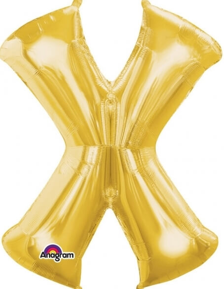 Party Balloon Gold X  Letter Foil Balloon L34