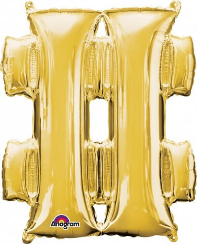 Party Balloon 30" Symbol # Foil Balloon Gold P50