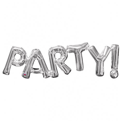 Party Balloon Phrase Party Silver Foil Balloon