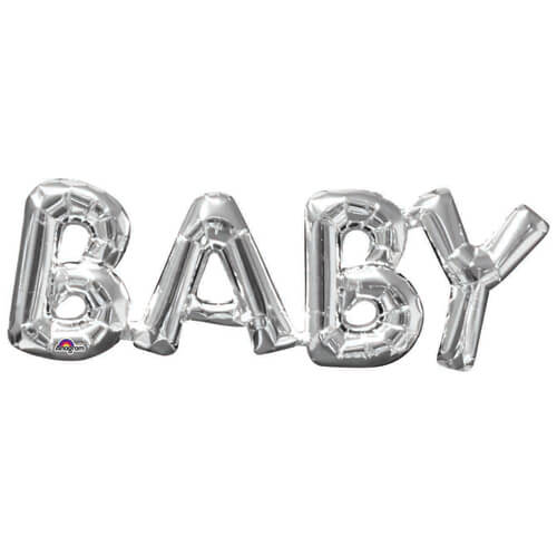 Party Balloon Phrase Baby Silver Foil Foil Balloon 36" 