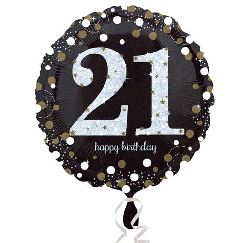 Party Balloon 21st Holo Sparkling Birthday Balloon S55