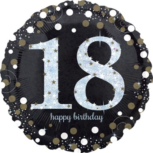 Party Balloon  Holo 18 sparkling Birthday  18" Foil Balloon 