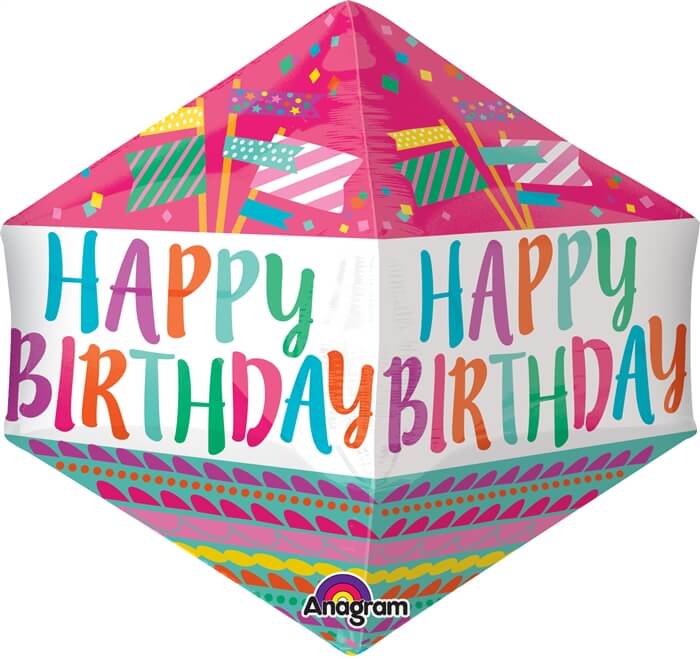 Party Balloons 21" Happy Birthday Fancy Flags Foil Balloon G20