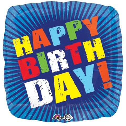 Party Balloon 18"Happy Birthday Bursts Foil Balloon S40