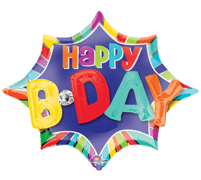 Party Balloon Multi-Balloon Burst Happy Birthday  Foil Balloon 35" 