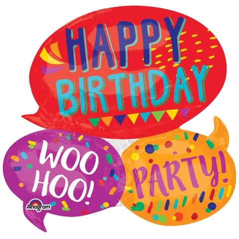 Party Balloon Happy Words Birthday Foil Balloon