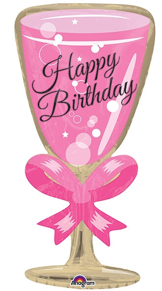 Party Balloon 18" Happy Birthday Glass Foil Balloon S50