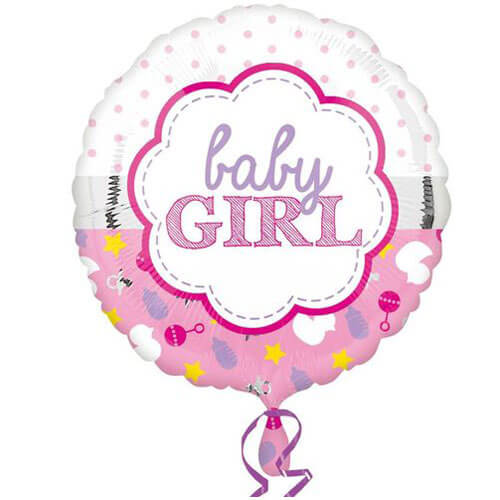 Party Balloon 18" Baby Girl Scallop Balloon S40