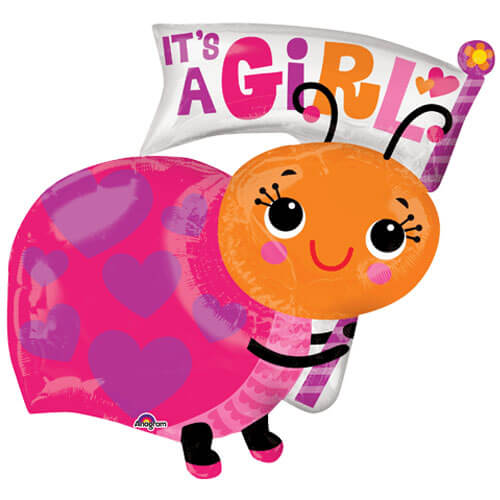 It's A Girl Ladybug Foil Balloon