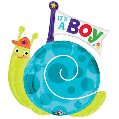 It's A Boy Snail Foil Balloon