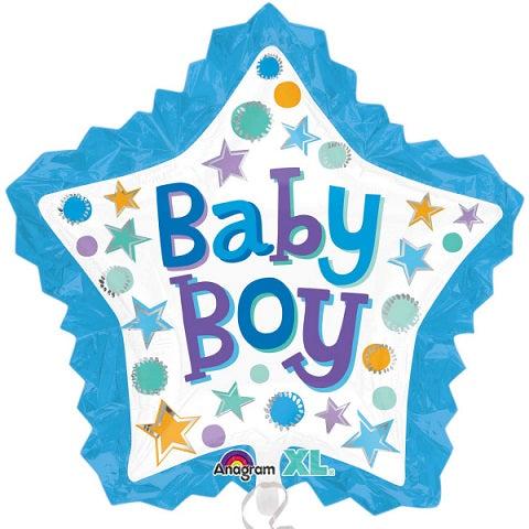 Party Balloon Baby Boy Star Ruffle Foil Balloon