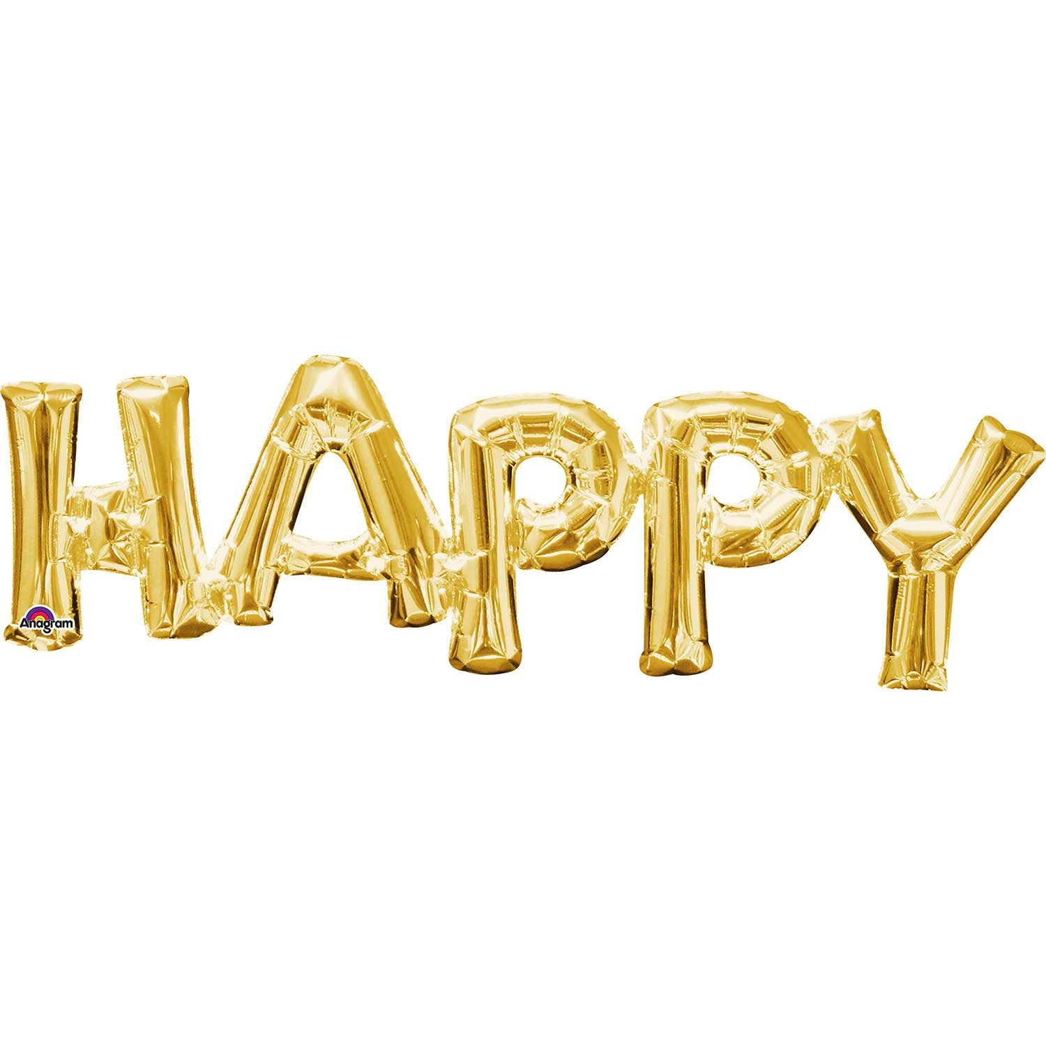 Party Balloon Phrase HAPPY  Gold  Foil Balloon