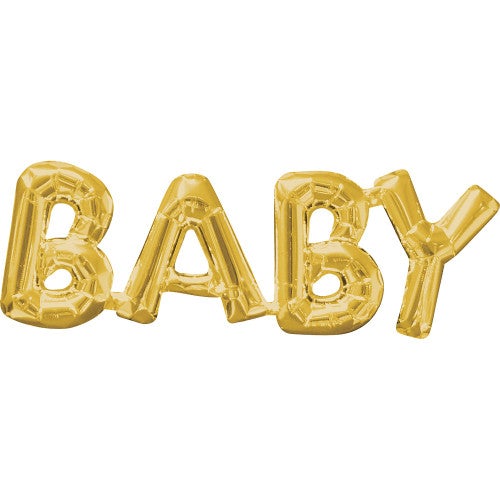 Party Balloon Phrase BABY  Gold  Foil Balloon