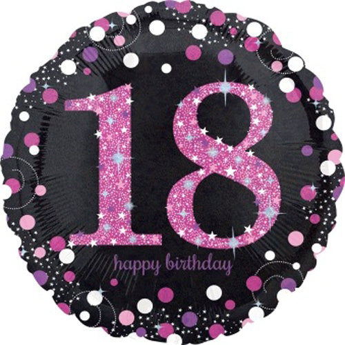 Party Balloon  Holo 18 Pink Celebration 18" Foil Balloon 