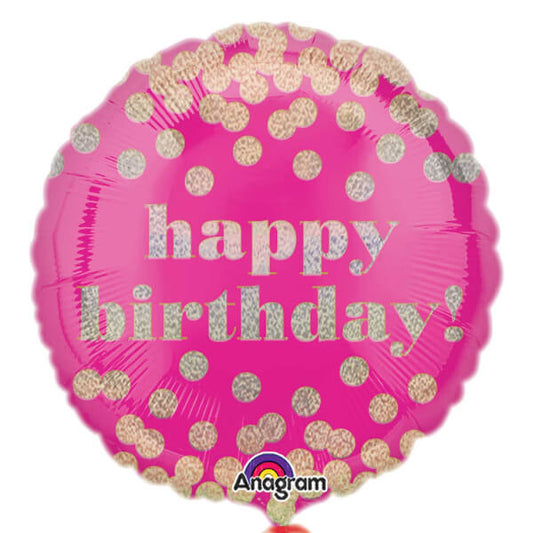 Party Balloon Happy Birthday Dots Foil Balloon 18" 