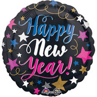 Happy New Year Pink & Blue Balloon
