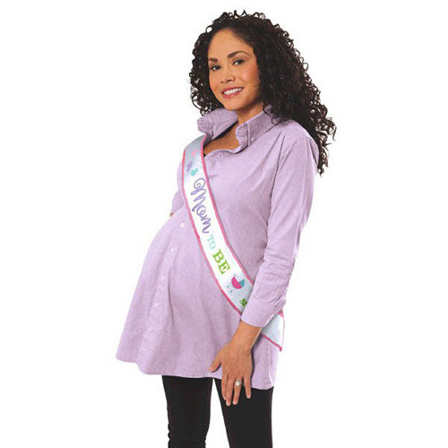 Party Balloons Sash Fabric Mom To Be                                                   