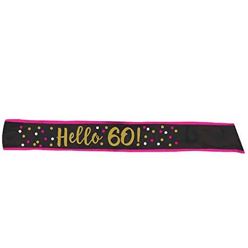 Party  Fabric Sash Pink And Gold 60 