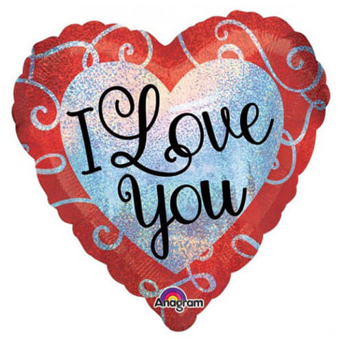 Party Balloons Sparkle Heart I Love You Balloon S55