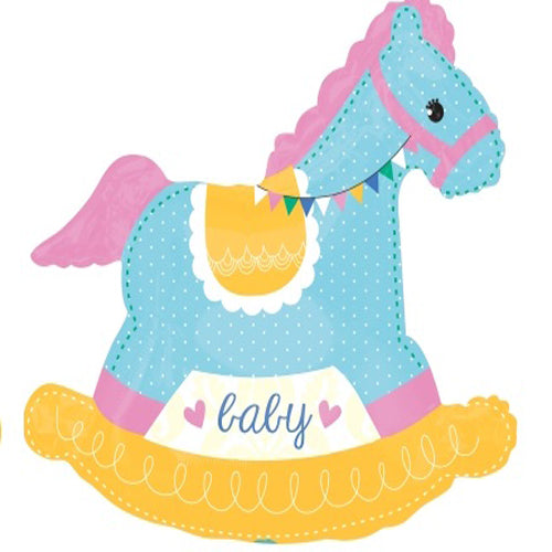 Party Balloons Baby Shower Rocking Horse P35