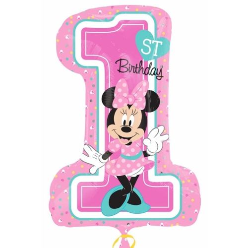 Party Balloon 28" Minnie 1st Birthday Girl Balloon P38