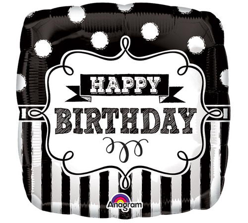 Party Balloon 18" Sqi Hx Chalkboard Hbd Party S40