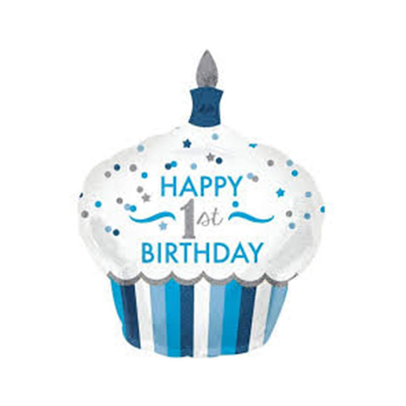Party Balloon 1st Birthday Blue Cupcake Balloon P40