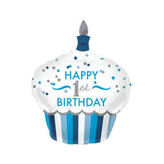 Party Balloon 1st Birthday Blue Cupcake Balloon P40