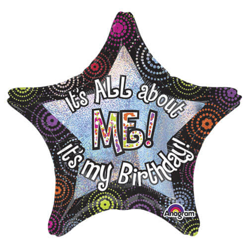 Party Balloon It's All About Me Happy Birthday Balloon