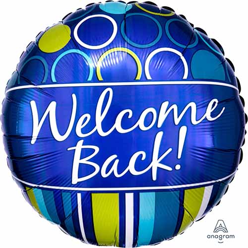 Party Balloon 18CI Hx Welcome Back Blue &amp; Green S40