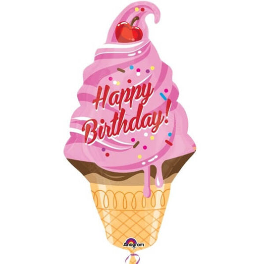 Party Balloons 32" Ice Cream Cone Birthday Foil Balloon P30