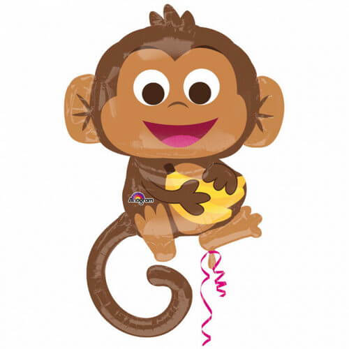 Happy Monkey Supershape Foil Balloon 40"