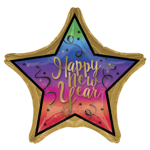 Happy Colorful New Year Foil Balloon