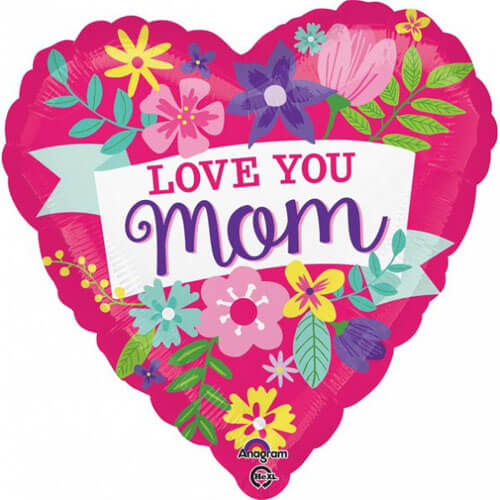 Party Balloon Love You Mom Flower Foil Balloon